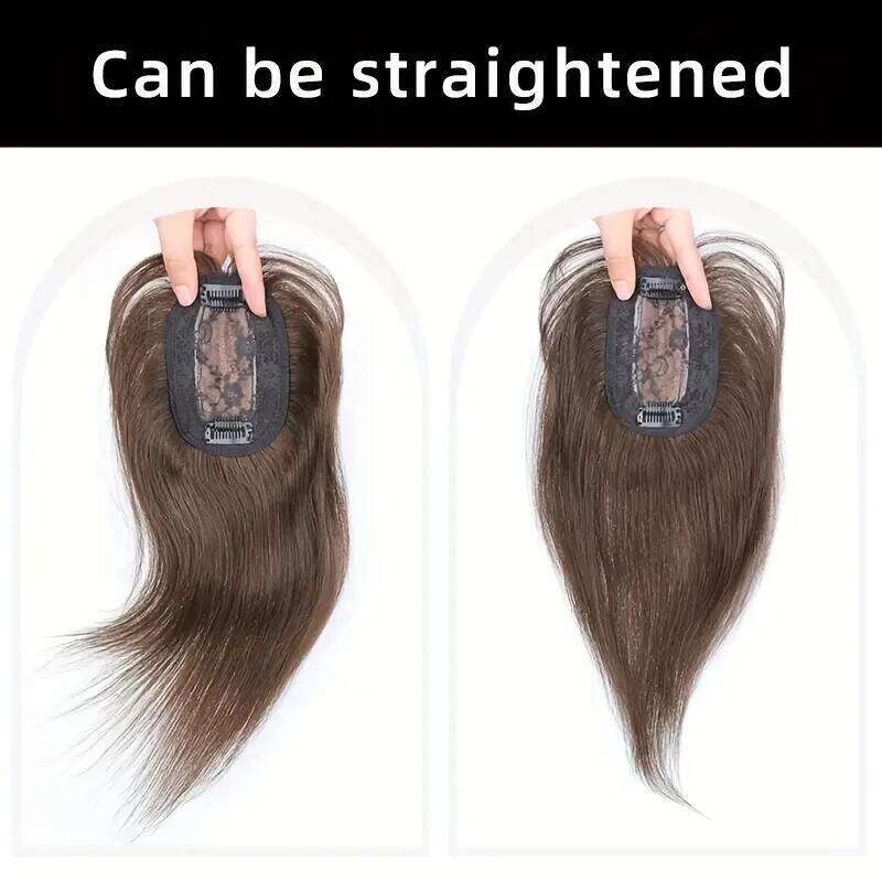 Natural-Looking Thick Fluffy Human Women's Scalp Lift-Enhancing Hair Piece Conceals Gray Adds Volume Seamless Fit