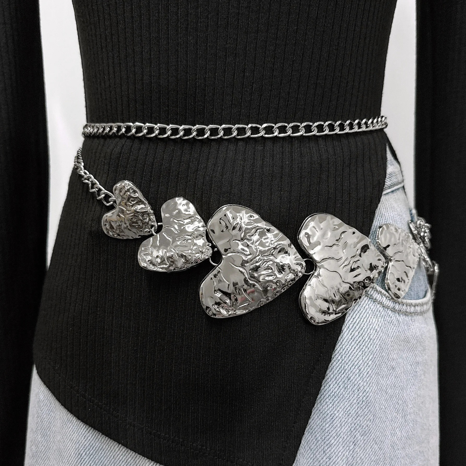 Gothic Waist Belt Chain Party Costume Stylish Metallic Cowboy Jewelry for Jeans Body Jewelry for Women Girls 250722
