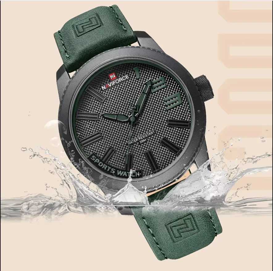 NAVIFORCE Sports Watch for Men Military 30m Water Resistant Leather Strap Male Wristwatches Luxury Casual Man Clock Reloj Hombre W250724