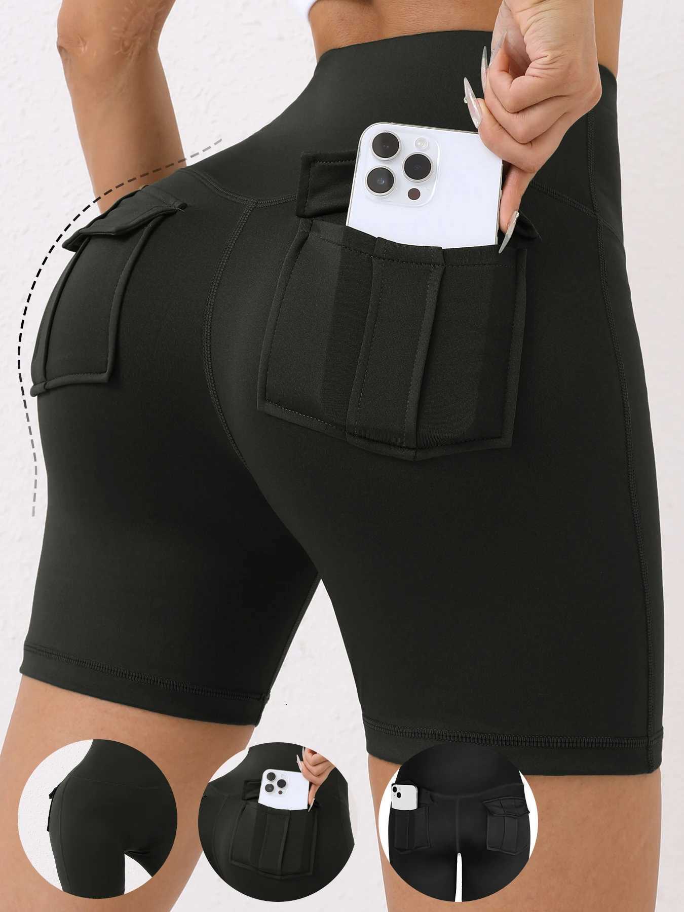 Chrleisure Pocket Yoga Shorts for Women Sexy Butt Lifting Cycling Shorts Slim Elastic Workout Activewear Fitness Tights XJ250724