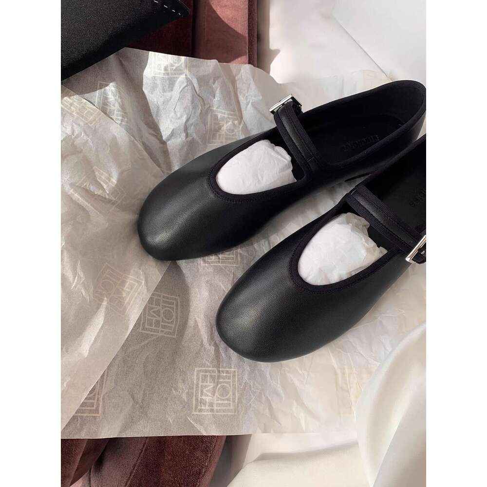 Designer Flat Soft Sole Single 2025 Spring Round Toe One Strap Shallow Mary Jane Shoes Women High-end Feel