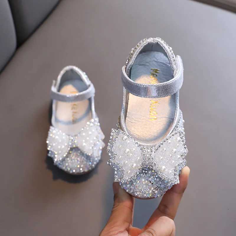 Autumn Girls Leather Shoes Princess Square Rhinestone Bow Single Shoes Fashion Children Performance Wedding Shoes G14 XJ250724