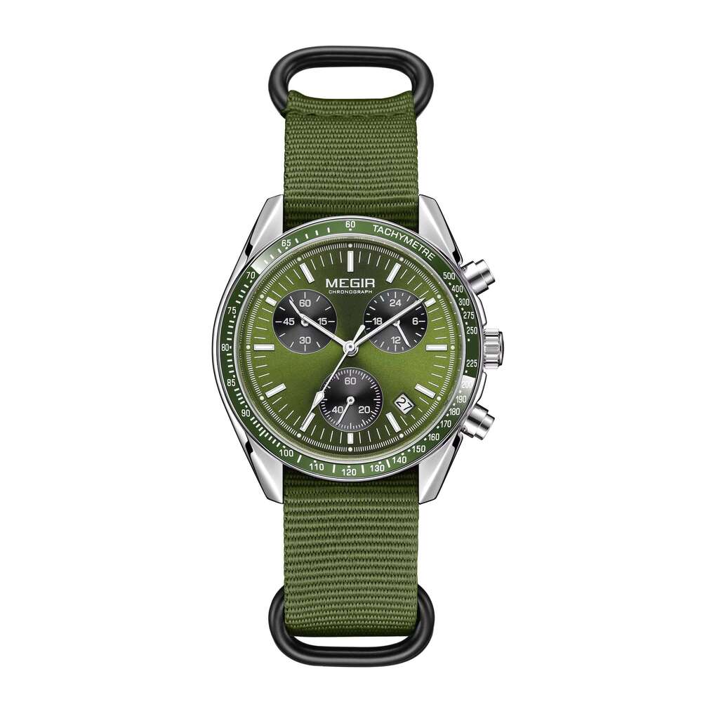 DHwatches MEGIR Men's Sports Watch - Nylon Strap, 30M Waterproof, Chronograph, Luminous, Quartz Wristwatch for Active Men