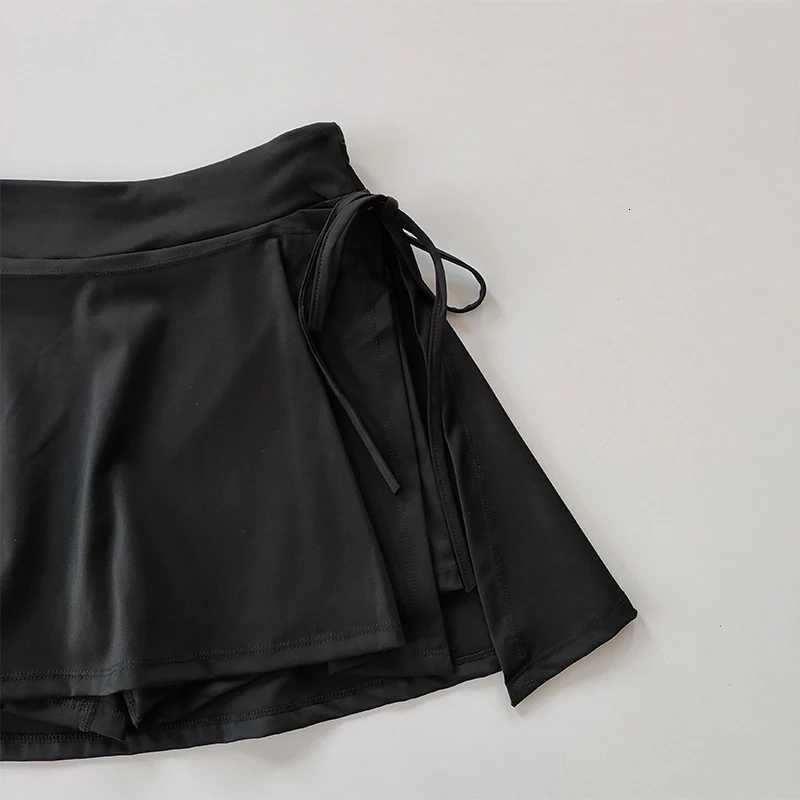 Sports Yoga Skirt Badminton Tennis Skirt Pants Half-body Quick Drying Pocket Skirt Side Split Strap Skirt Pants For Outwear XJ250724
