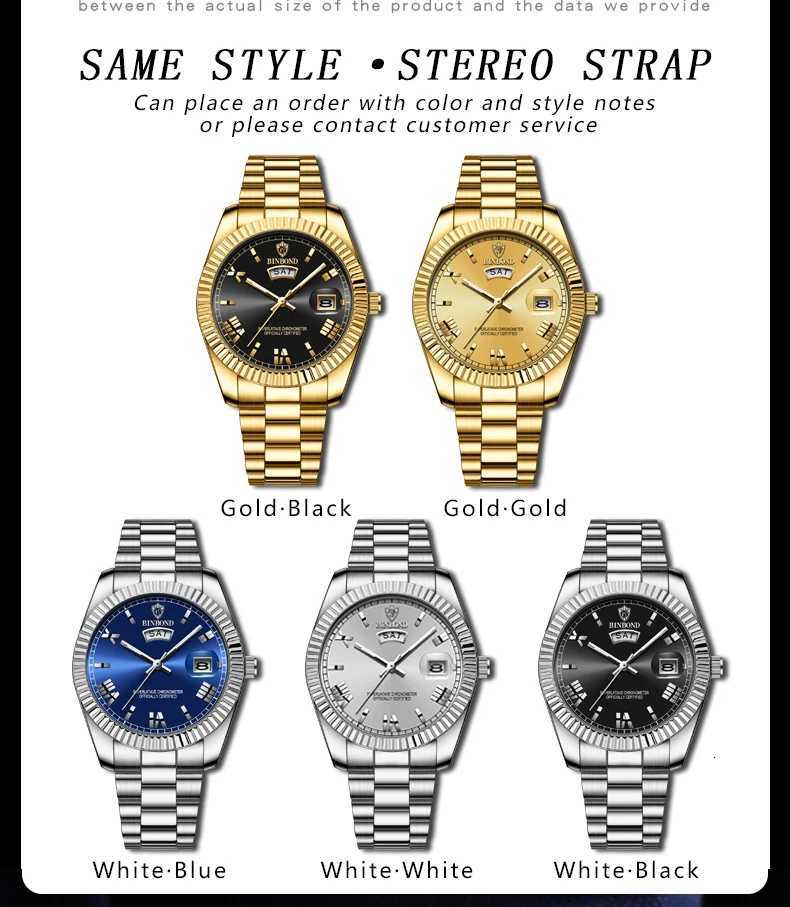 BINBOND Brand Mens Business Sports Quartz Watch Classic Waterproof Luminous Calendar Creative Clock Male Personalized Wristwatch W250724