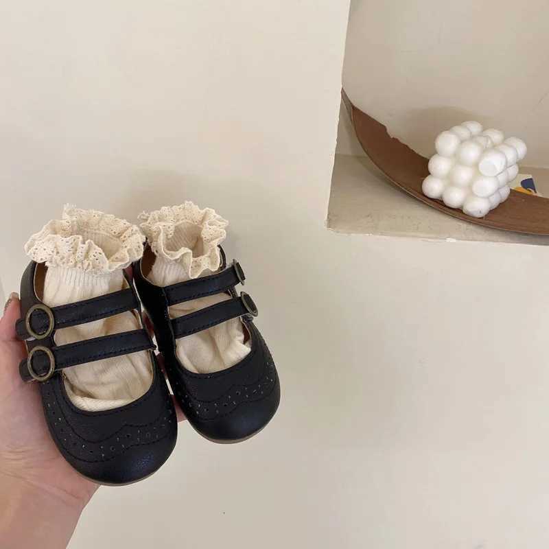 Girls Leather Shoes 2023 Spring Autumn New Versatile Children Retro Princess Shoes Soft Bottom Anti Slip Kids Shoes Mary Janes XJ250724