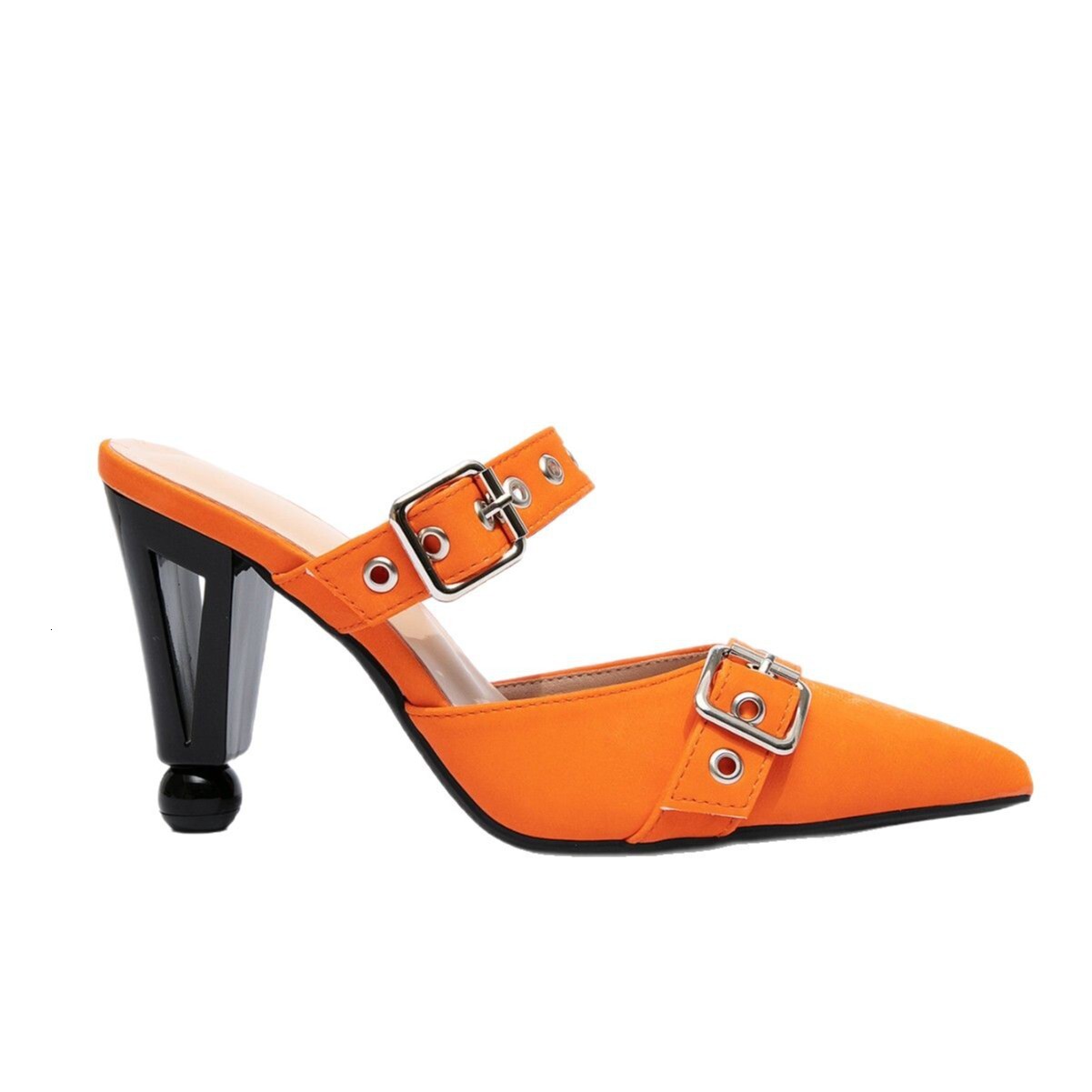 Designer sandals Women Shoes Orange High Heel Evening Party Pumps Slip On Minimalist Female Sandals