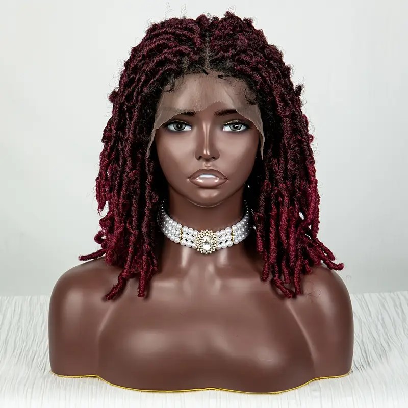 360 Full Lace Front Braid Wig With Baby Hair Look Like Human Wigs Bohemian Boho Hair Black Wig African Synthetic Braiding Hair Wig Handmade Braided Wi
