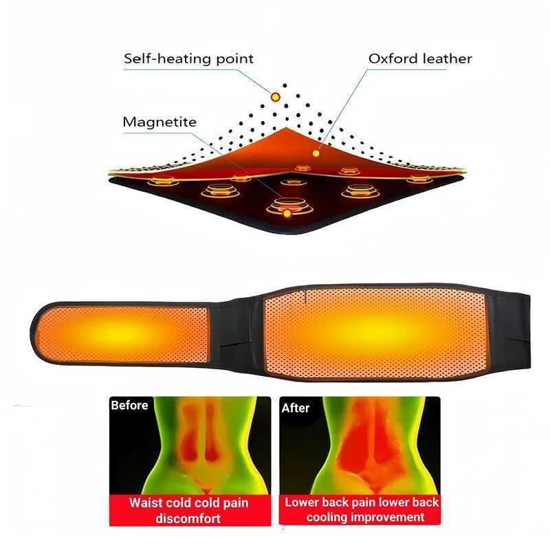 Adjustable Waist Belt Brace Self Heating Magnetic Back Waist Support Belt Lumbar Brace Massage Band W250724