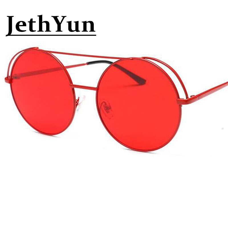 Round Black Sunglasses Women new Trendy Luxury Brand Designer Big Shades Clear Circle Sun Glasses Mens Metal Frame Men Shades