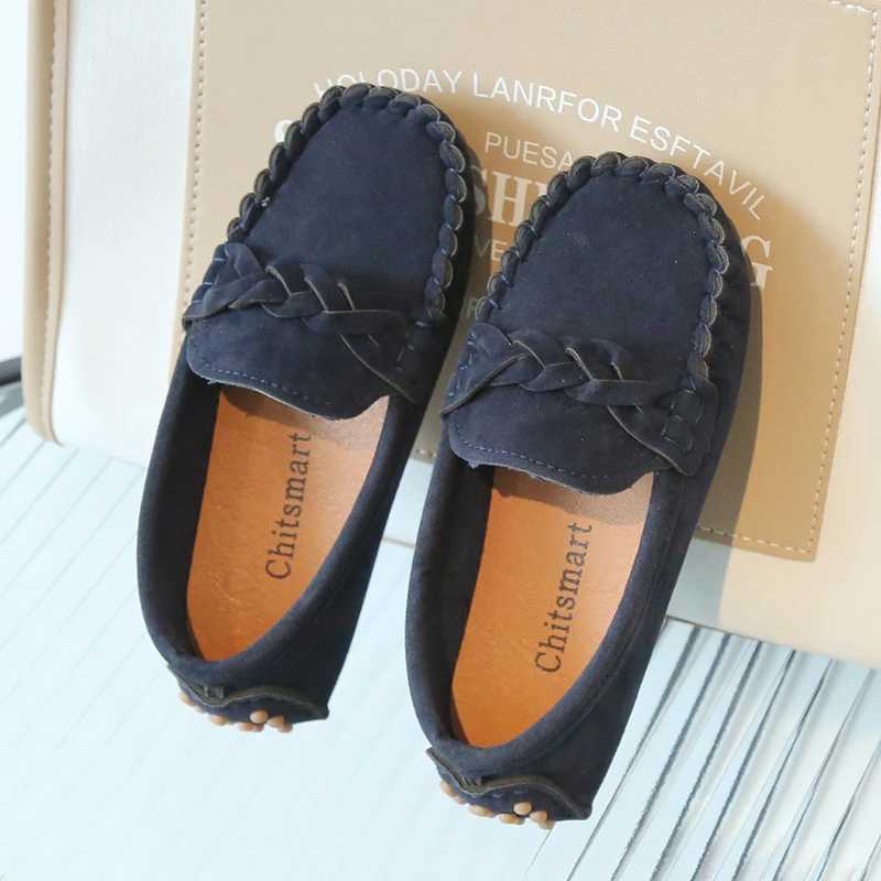 Boys Leather Shoes Fashion Kids Flats Loafers Slip-on Moccasins Classic Children Par Shoes 2024 Spring Autumn Soft Breathable XJ250724