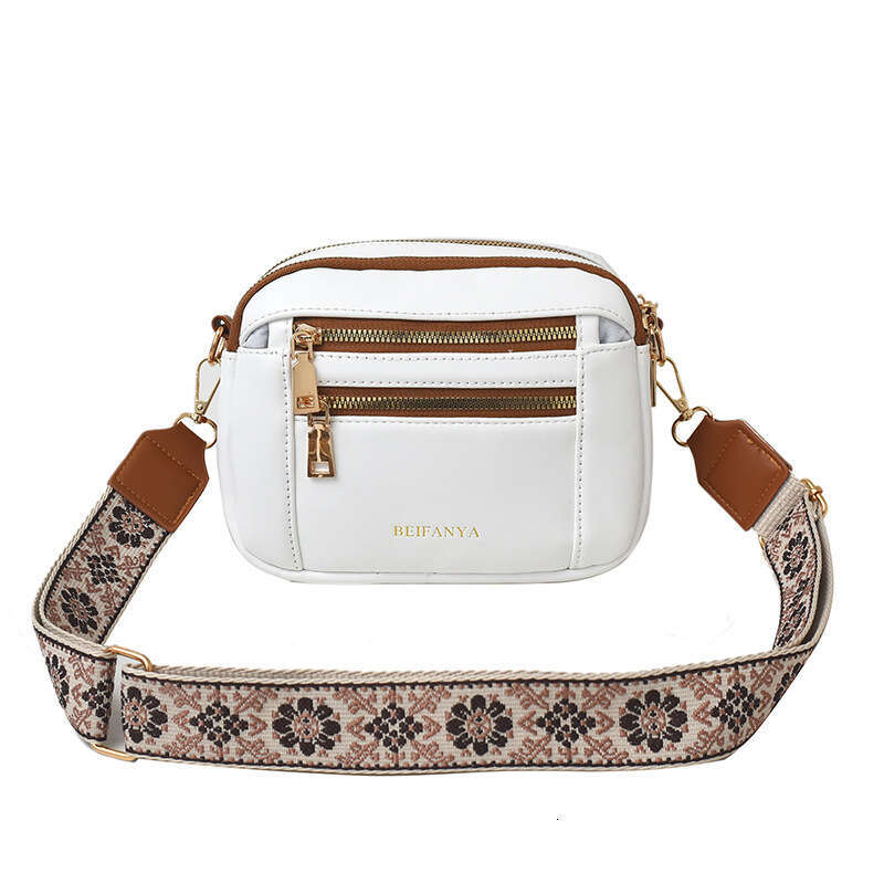 New Women's Hot Sale Block Solid Color Multi-Functional Zipper Crossbody Commuter Small Bag
