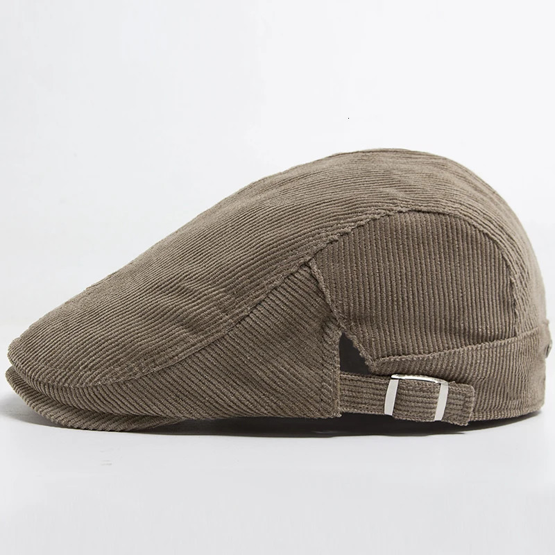 Men Fashion Corduroy Beret Spring Autumn Thick Warm Womens Flat Hat Vintage Casual sboy Cap Unisex Fashion Front Back Wear 250723
