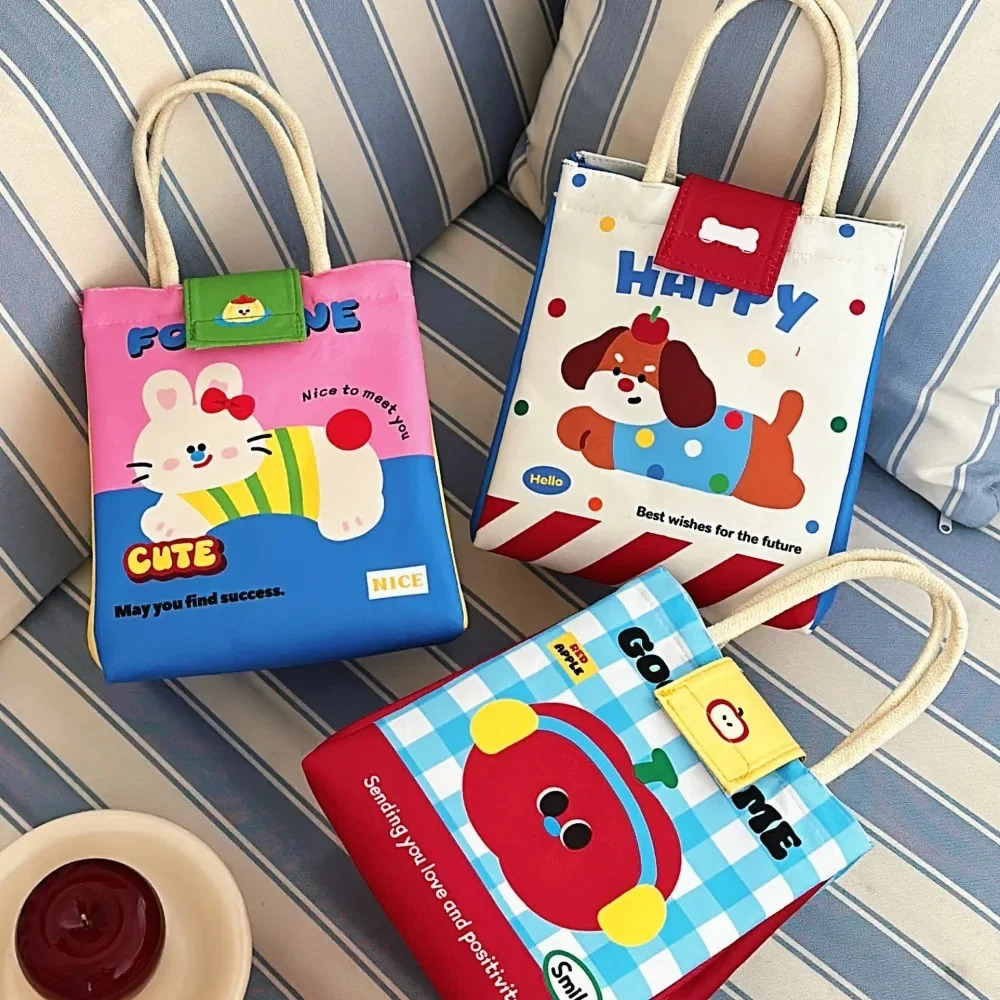 Lunch Bags Cute Bento Bag For Office Workers Large Capacity Tote Bag Cartoon Insulated Fresh-Keeping Bag Student Lunch Box Bag 250723