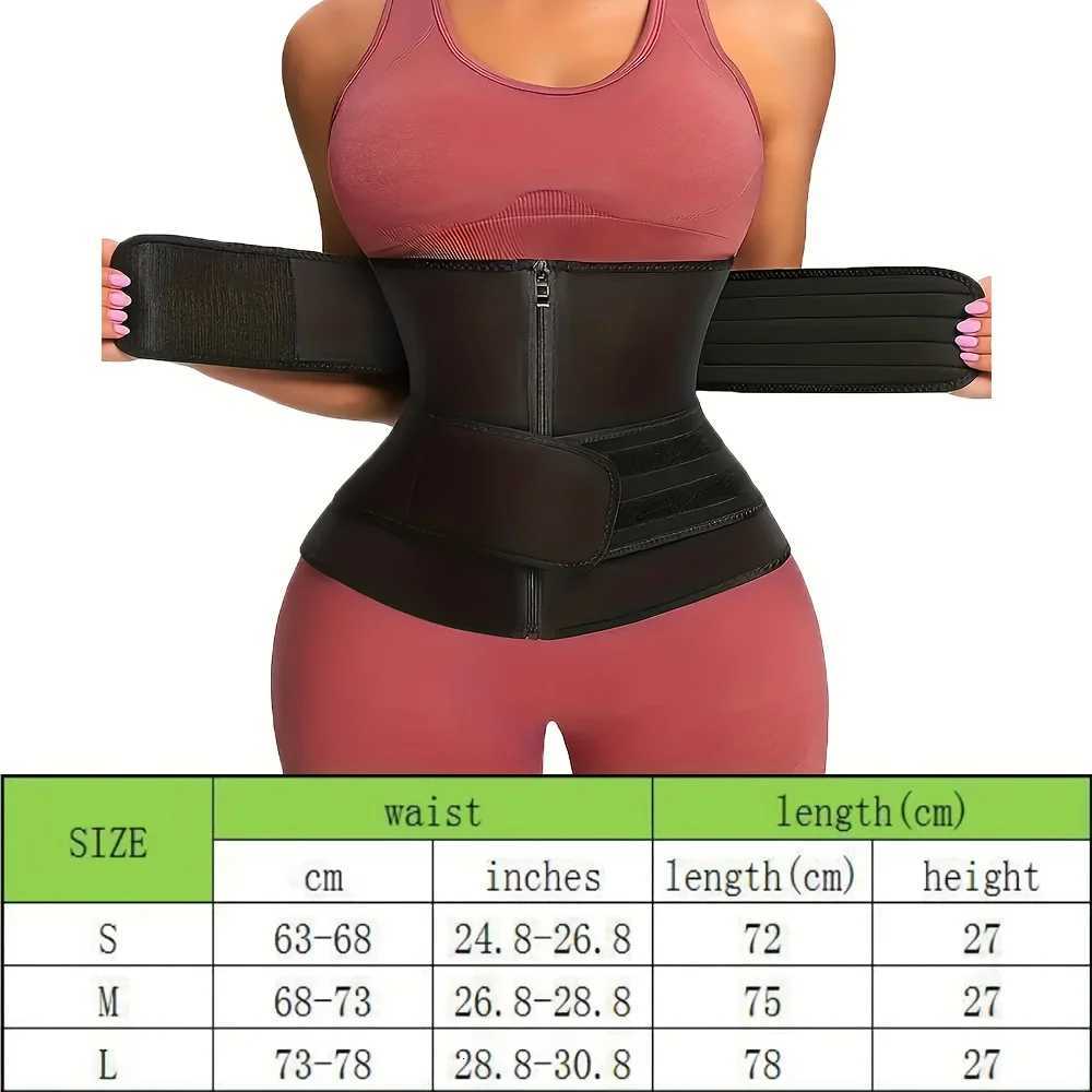 Womens Black Waist Fitness Abdominal Belt Sports and Fitness Body Shaping Device with Adjustable Shoulder Straps W250724