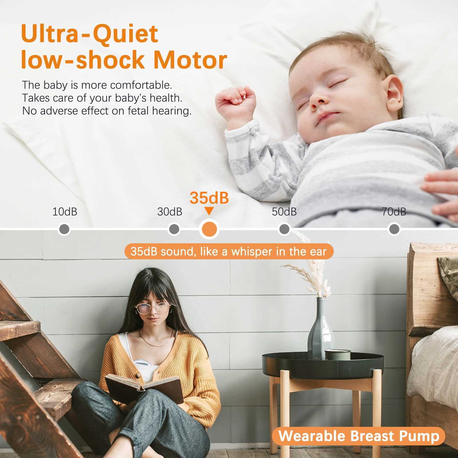 28 Wearable Electric Breast Pump 2 Modes 5 Suction Levels Silent Leak-Proof Hands Free Breast Pumps Breastfeeding X250724