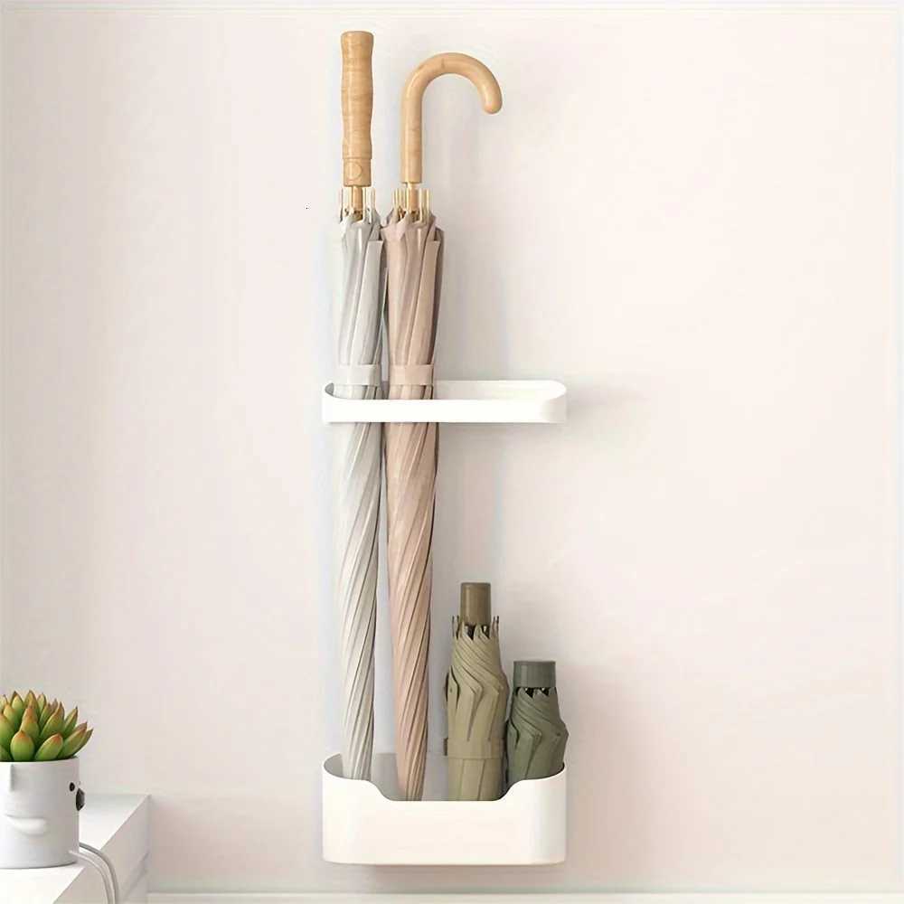 Wall Mounted Umbrella Holder Nail Free Fastener Style Multi-Functional Household Umbrella Storage Rack sun umbrella holder R250724