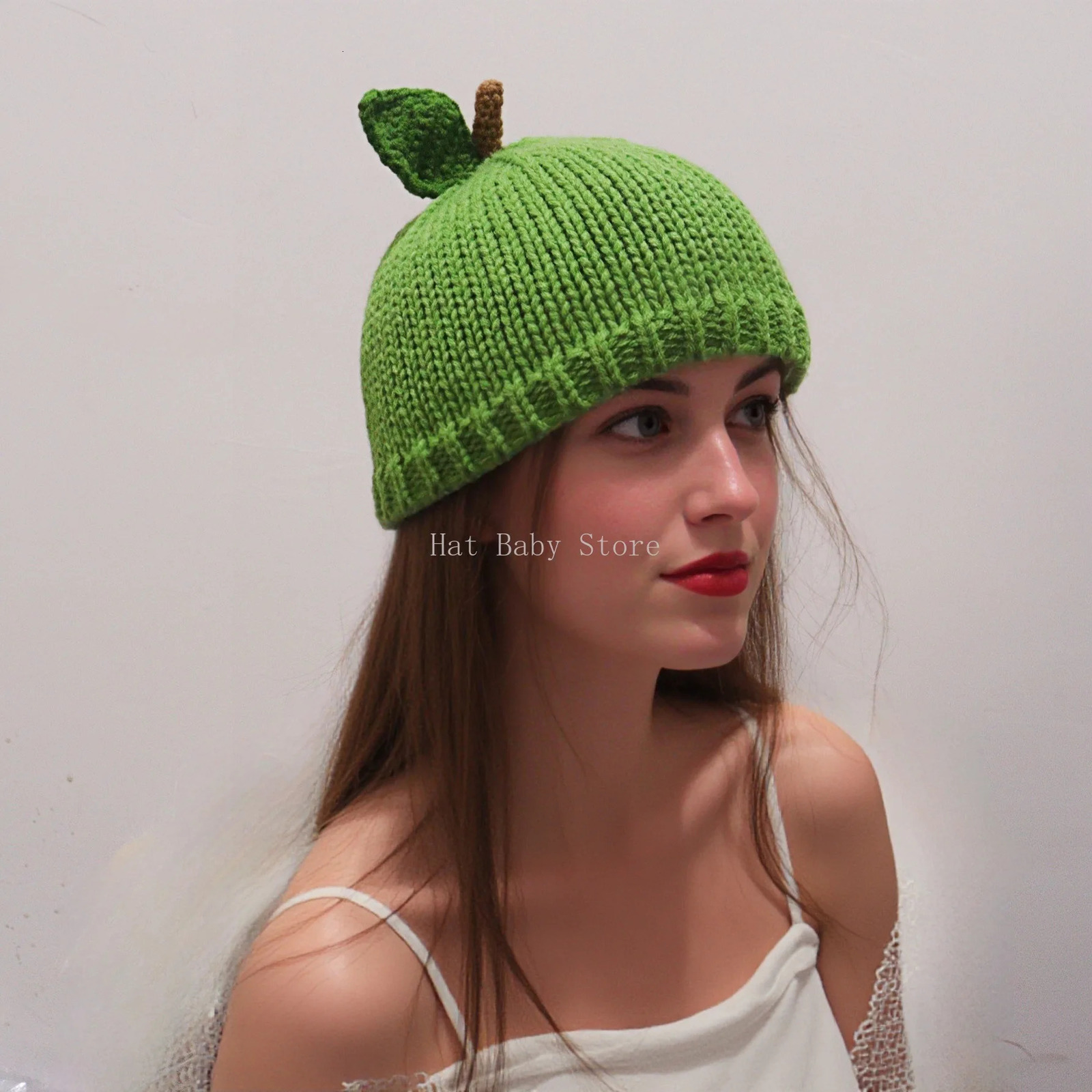 Fruit Hat Handmade Knitted Girl Cute Wool Hat Grape PineappleCreative Funny Knitted Hat Pure Hand Winter Cap Women Men 250722