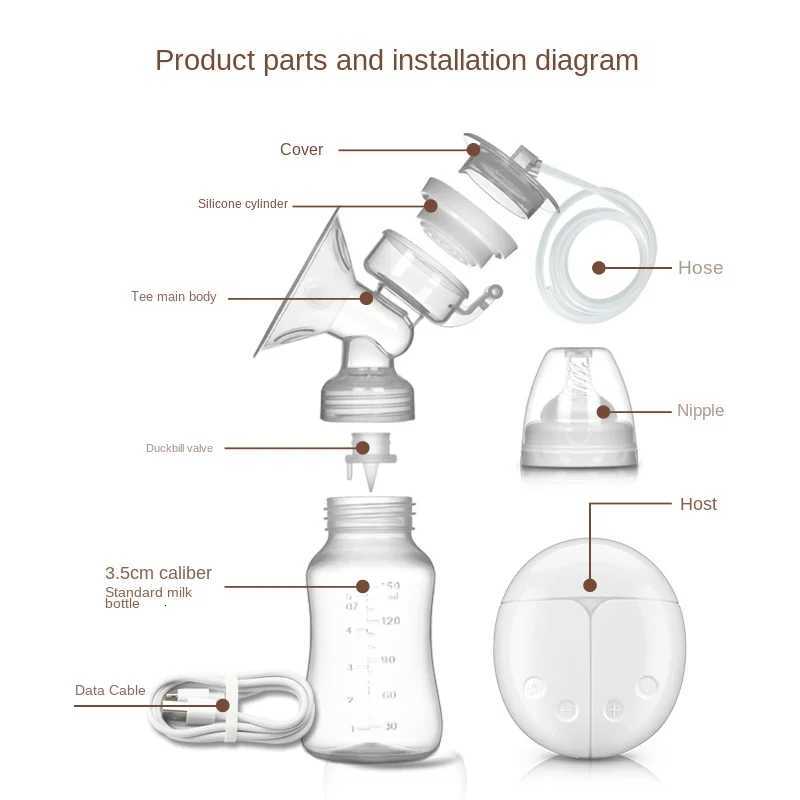 New Electric Double Breast Pump USB BPA Free Breast Pumps Baby Breast Feeding With Nursing Pads and Breast Milk Storage Gift Set X250724