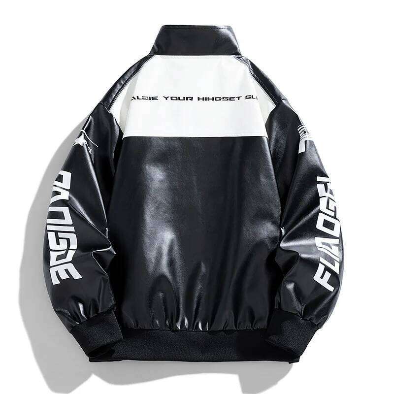 Women's Wear Spring Autumn Men New Men's Motorcycle Wear Fashion Brand PU Leather Jacket Thin Fashion Coat Embroidery