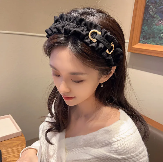 Luxury Designer Elegant French Lace Headband For Women And Girls - Versatile Wide Edge for woman Hair Accessory Free Ship