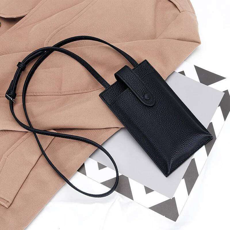 Custom Initials Cell Phone Portable Cross-Body Genuine Leather Woman's Fashion Shoulder Bag Mobile Versatile Purse