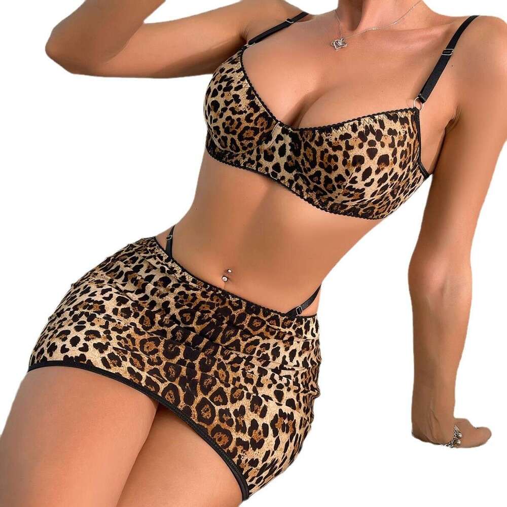 Sexy Lingerie Set Lace Lingerie Sexy Underwear New Nightclub Prom Queen Dress Lace Leopard Sexy Lingerie Set