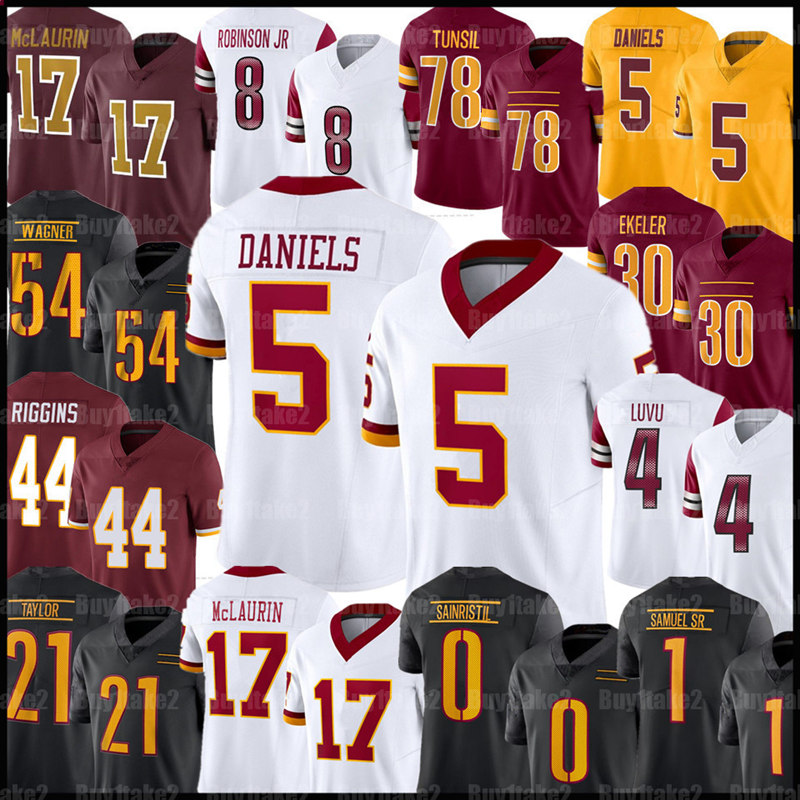Jayden Daniels Terry McLaurin Football Jersey Sean Taylor Mike Sainristil Frankie Luvu Bobby Wagner Deebo Samuel Sr Brian Robinson Jr Laremy Tunsil Jaylin Lane Amos