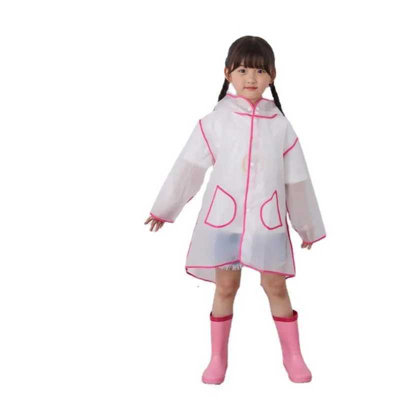 Childrens Raincoat One-piece Baby Kids Primary School Students Kindergarten Foreign Trade Transparent Fashion EVA Rain Poncho R250724