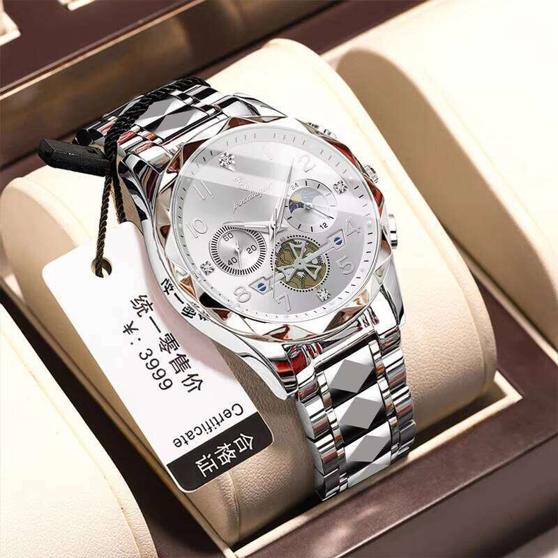 DHgargets POEDAGAR 972 Golden Reloj Montre Business Original Fashion Luminous Dial Wrist Watch for Men