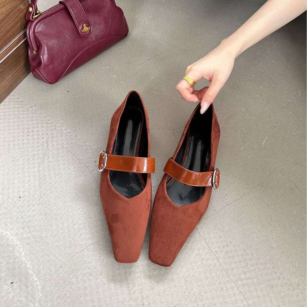 French Style Women's Thick Heel High-End Feel 2025 Spring New High Heels Niche Belt Buckle Shoes for Women