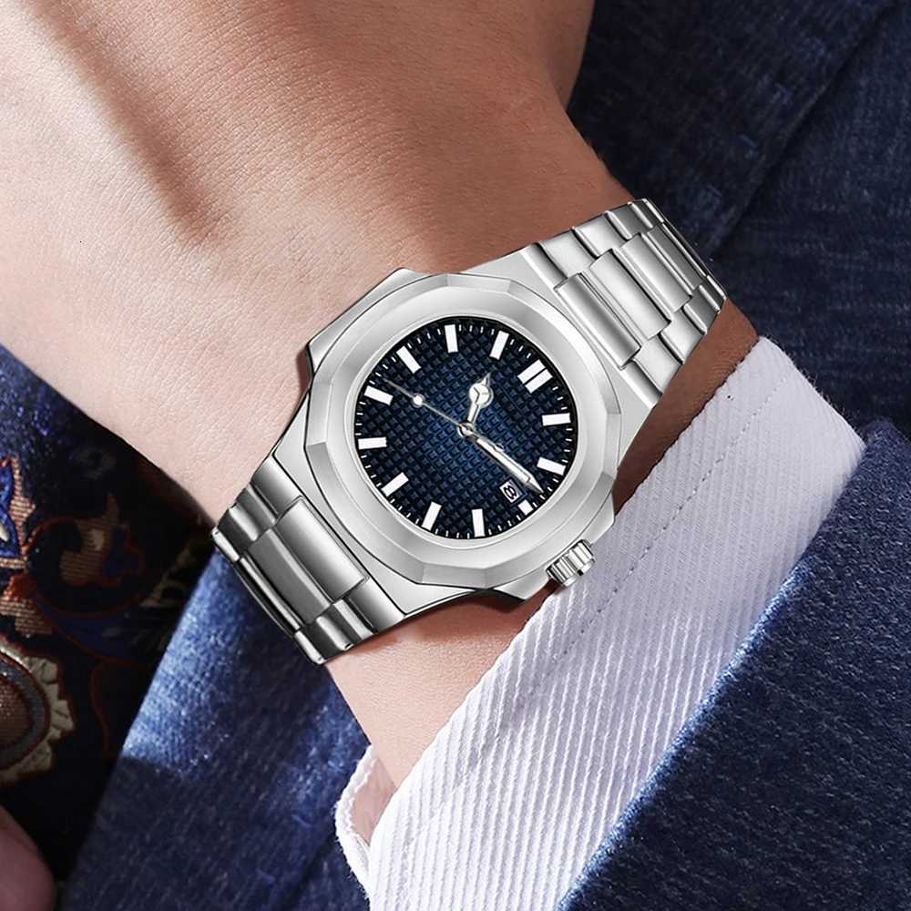 1PCS Silver Mens Watch Fashion Trend Simple Wind Strap Calendar Quartz Watch Suitable for Daily Clothing Matching Perfect Gift W250724