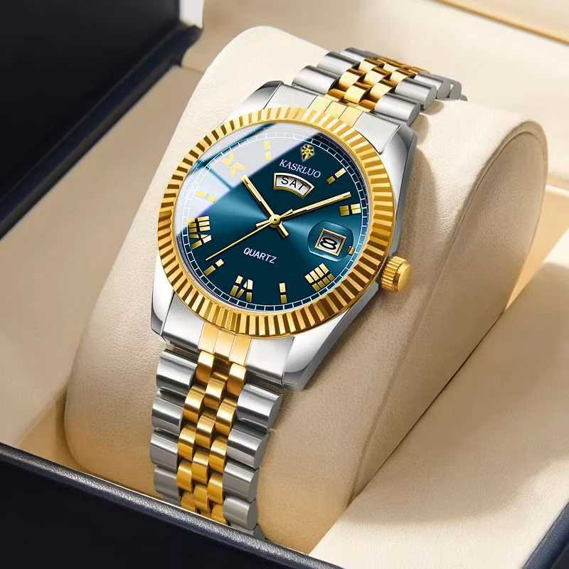 Mens Watch Log Roman Numerals Casual Fashion Stainless Steel Premium Luxury Business Quartz Watch W250724
