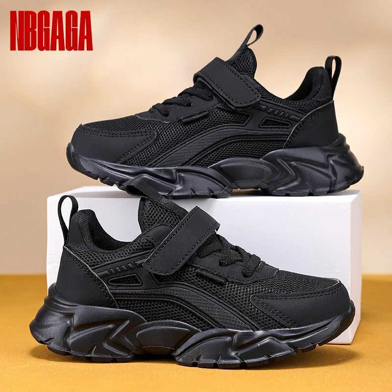 Boys Running Sneakers Lightweight Breathable Mesh Black Non-slip Comfortable School Shoes for Kids Everyday Walking Sports Z250723