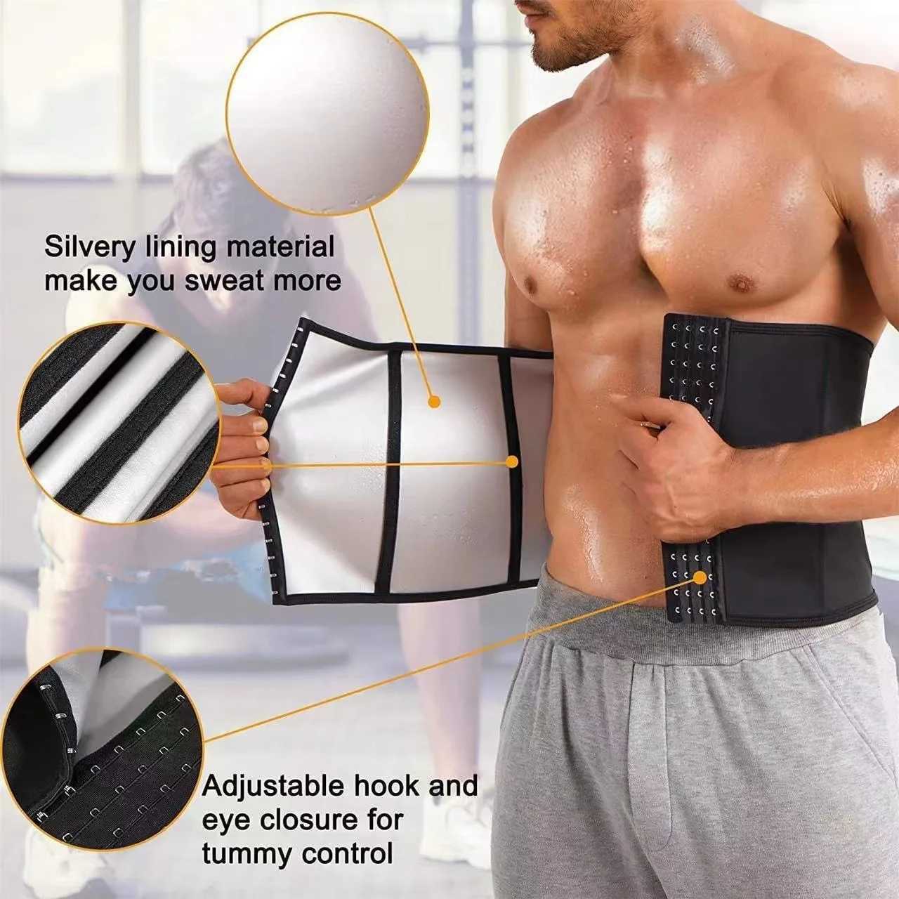JASONTUTU Waist Shapers Premium Sauna Wrap Weight Loss Body Shaper Girdle Fitness Belly Sweat Workout Slimming Belt W250724