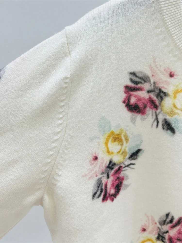 Print Flower Cardigan Women Long Sleeve Top Loose Chic Korean Sweater Spring Autumn Streetwear Knitted Female Cardigans C-318 X250724