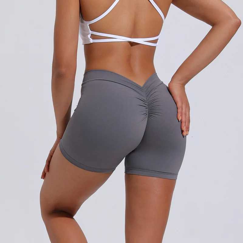 Womens Nylon Yoga Impact Shorts Gym Cycling Elastic Tight Breathable V-shaped Hip Sports Shorts Womens Clothing 8 Colors XJ250724