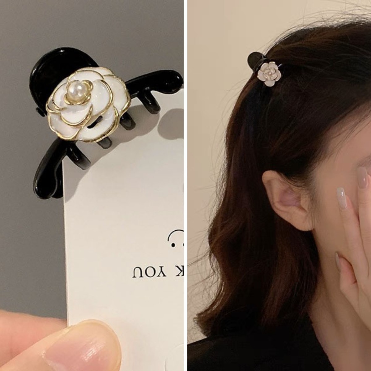 Sessy Camellia Flower Charm Hair Clip A Fresh And Sweet Literary Retro Accessory That Goes Well With Any Hairstyle For Women