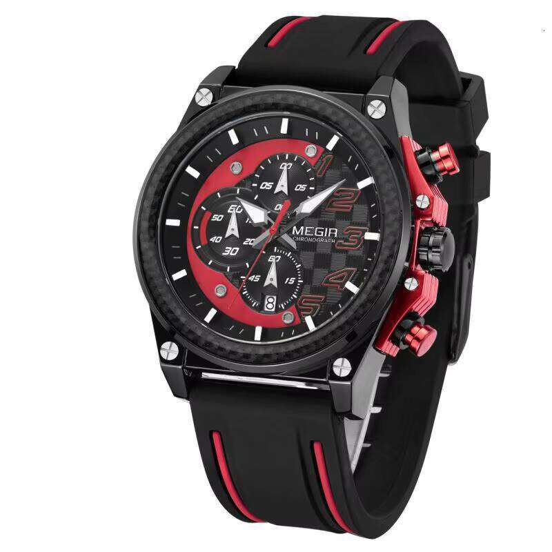 MEGIR Men's Sport Chronograph Watch - Waterproof, Luminous, Silicone Strap, 36.5mm - Bulk Wholesale