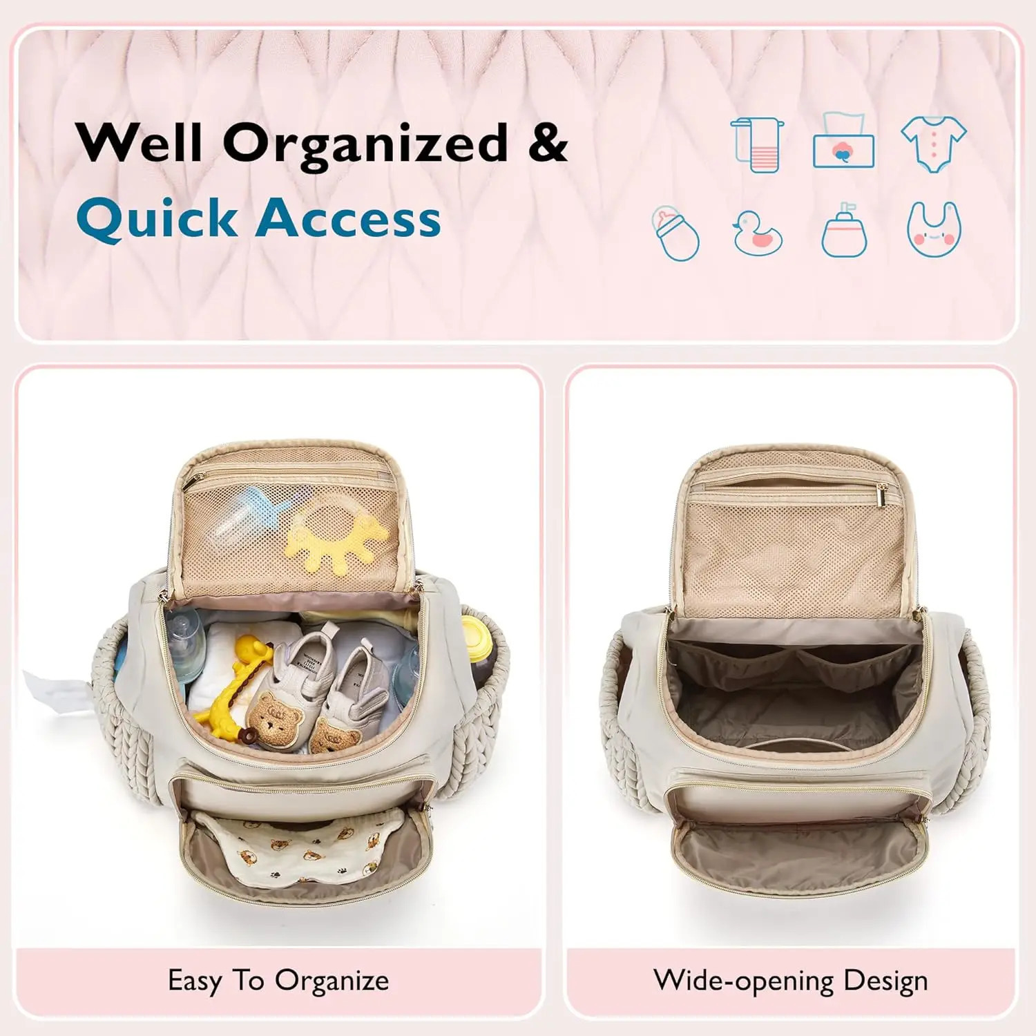 Diaper Bag Small Backpack Stylish Baby Travel Backpacks with Insulated Pockets Changing Pad Stroller Straps Bag 250724