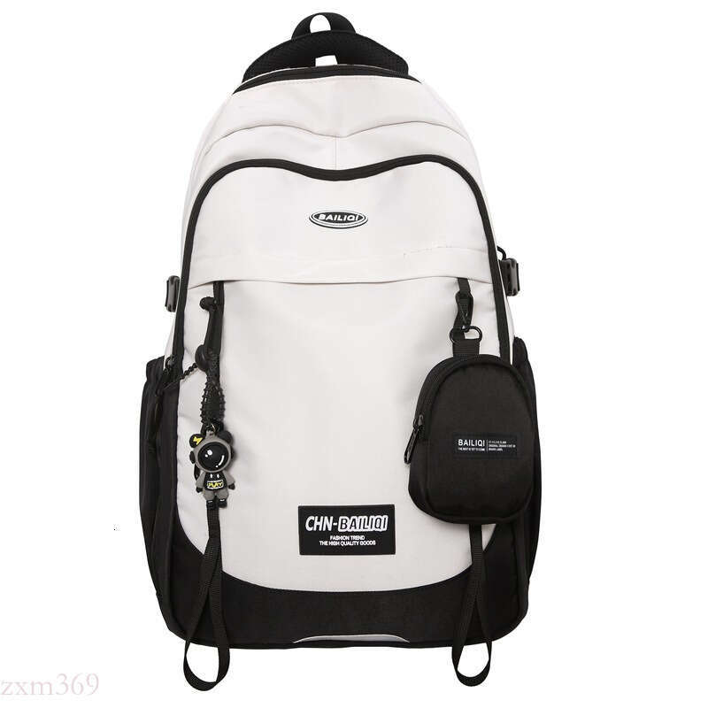 Korean Trendy Cool for Men Street Style Hip-Hop Graffiti Backpack Large Capacity Lightweight Nylon Student School Bag