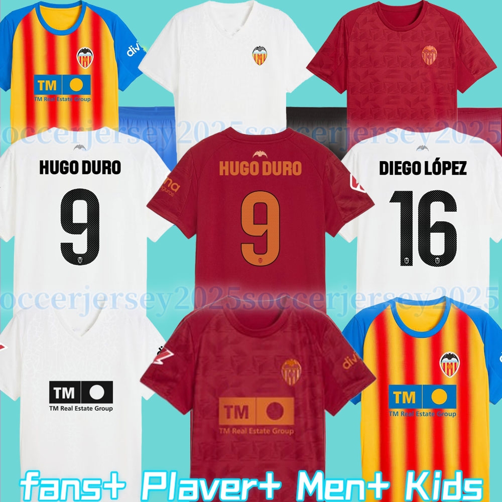 24 25 26 valencia cf soccer jerseys camisetas de futbol Valencia 2025 2026 third kids kit camiseta vcf HUGO DURO GAYA MUSAH HUGO chemise Retro 95 96 97 99 00 01 06 07