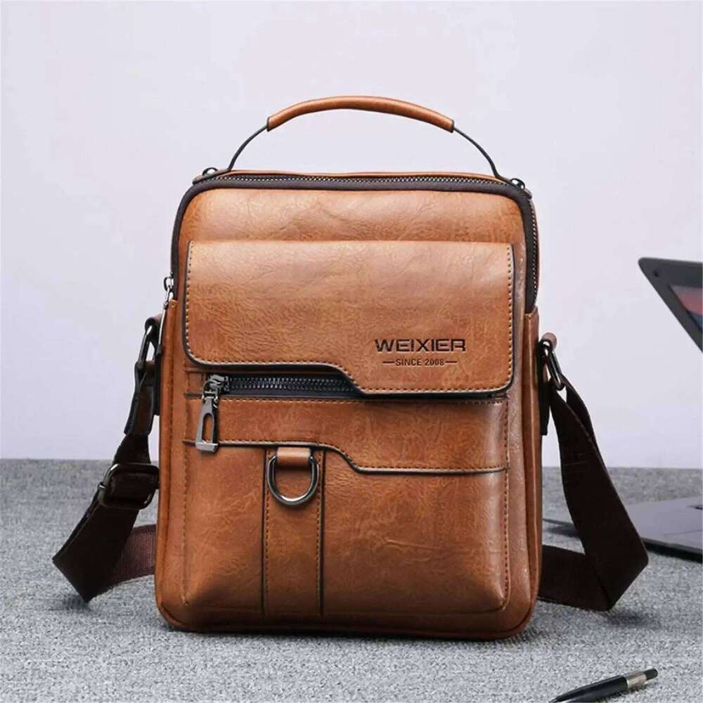 Practical Shoulder Bag for 9.7" ipad Men PU Leather Flaps Men's Crossbody Bags Business Flap Male Solid Messenger Travel