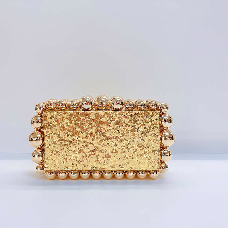 Designer Luxury Evening Diamond Trendy Acrylic Cloud Bead Clutch High-Quality Texture Crossbody Evening Chain Small Square Bag for Women