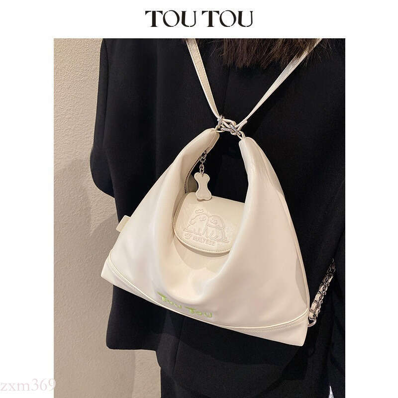 Toutou Line Puppy Large Capacity Tote Backpack Shoulder Bag Cute Light Luxury Ins High Appearance