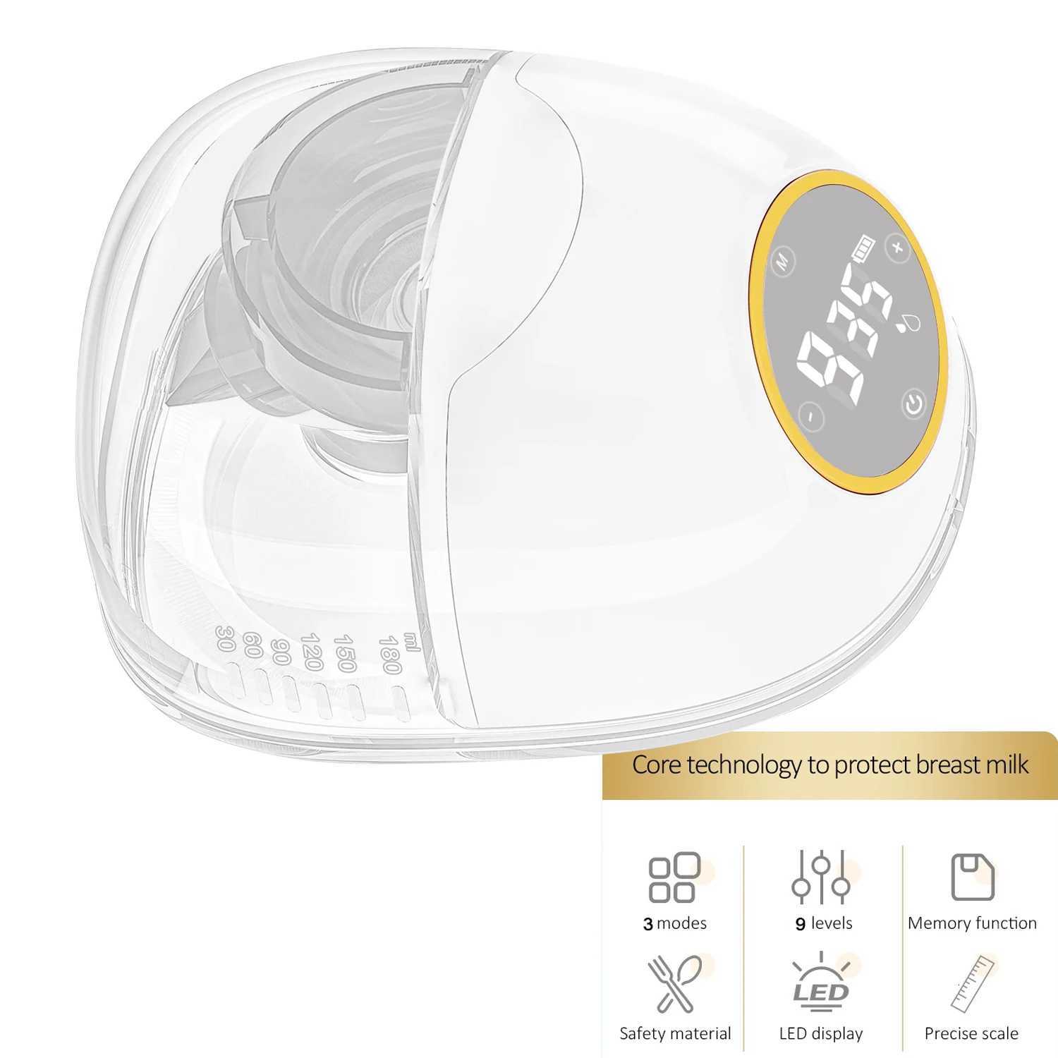 Wearable Breast Pump Smart Household Electric Breast Pumps Comfort Milk Collector with LED Display 3 Modes X250724