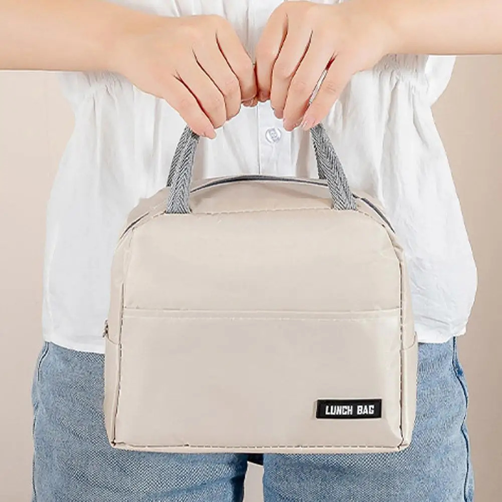 Lunch Bag Oxford Cloth Lunch Bag Insulated Lunch Box Bag with Leakproof Aluminium Foil Lining Mouth with Zipper 250723