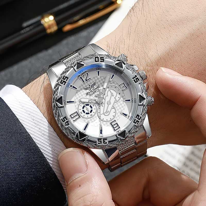 1pc Mens Business Watch Fashion Stainless Steel Mens Sports Quartz Watch W250724