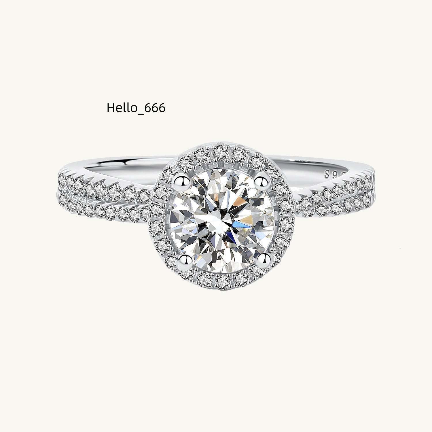 Custom Luxury Popular Fashion Jewelry White Gold Plated 925 Wedding Diamond Addison Moissanite Ring 1 ct Engagement Ring