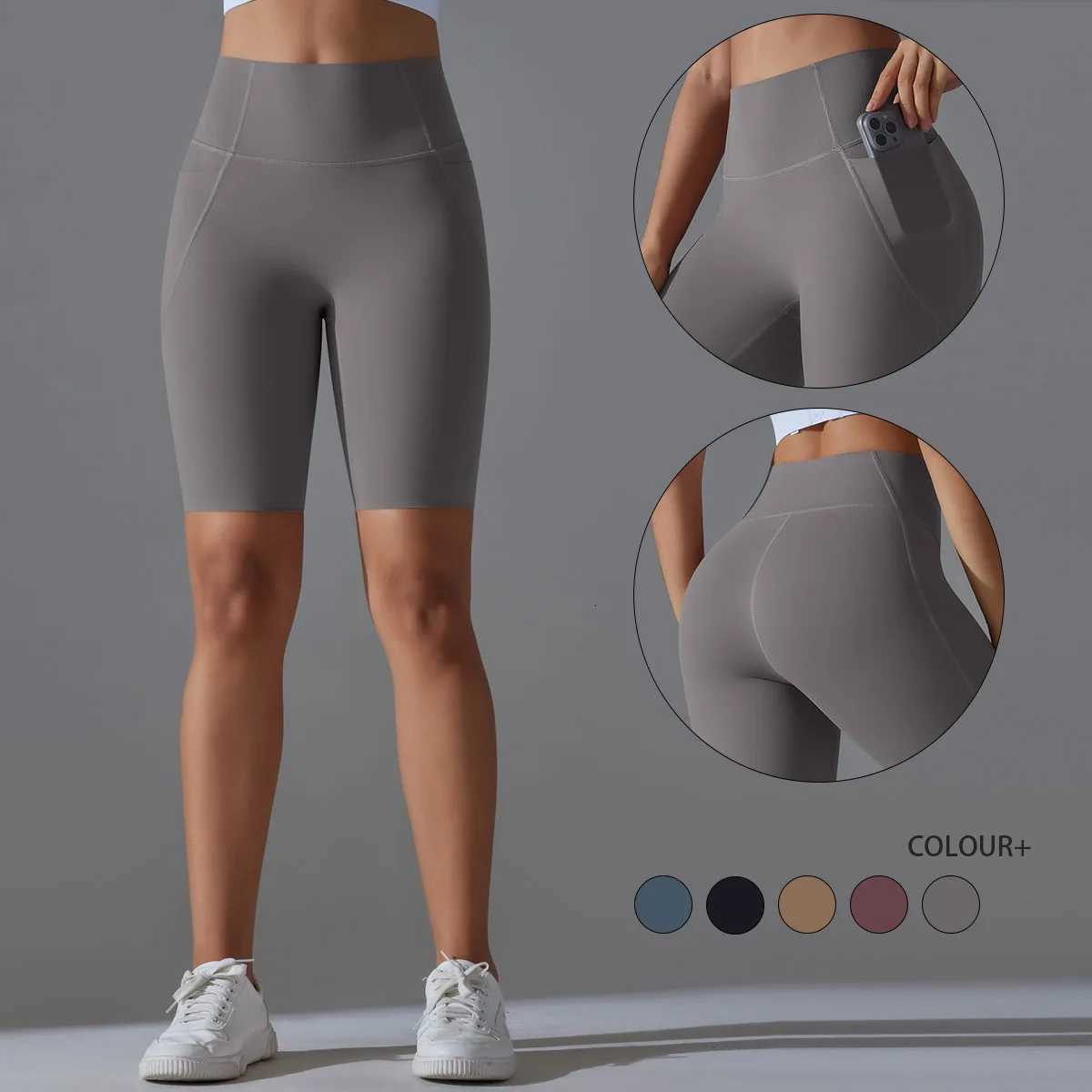Yoga Gym Pockets Shorts Quick Drying Jogging Active Cycling Workout Gym Shorts Workout Gym Shorts Fitness High Waist XJ250724